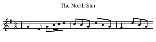 The North Star - staff notation