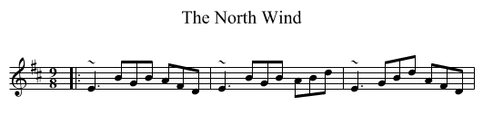 The North Wind - staff notation