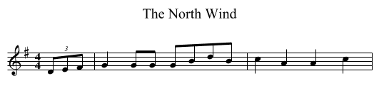 The North Wind - staff notation
