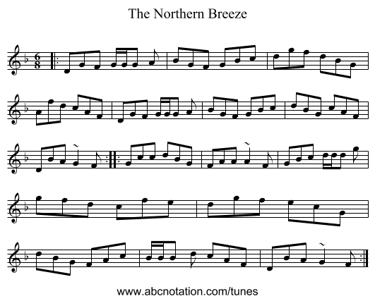 The Northern Breeze - staff notation