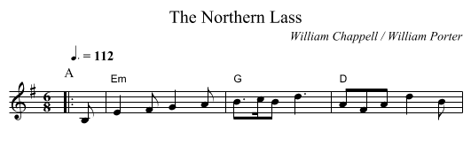 The Northern Lass - staff notation