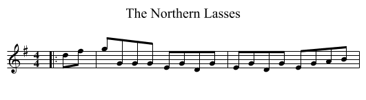 The Northern Lasses - staff notation
