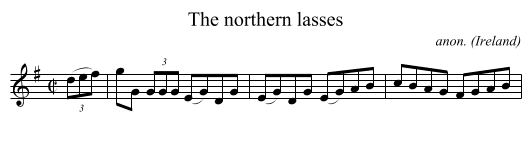 The northern lasses - staff notation