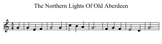 The Northern Lights Of Old Aberdeen - staff notation