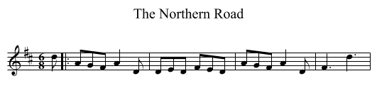 The Northern Road - staff notation