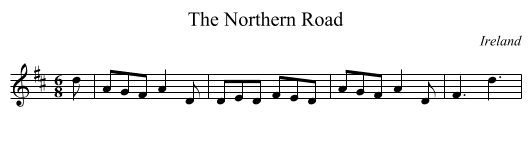 The Northern Road - staff notation
