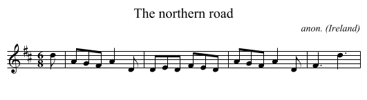 The northern road - staff notation