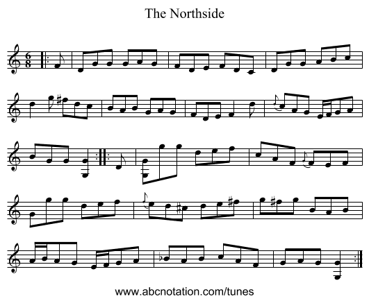 The Northside - staff notation