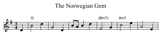 The Norwegian Gent - staff notation