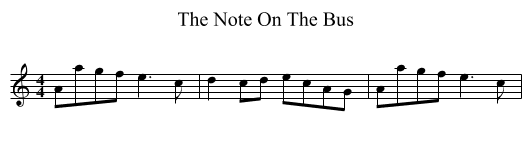 The Note On The Bus - staff notation