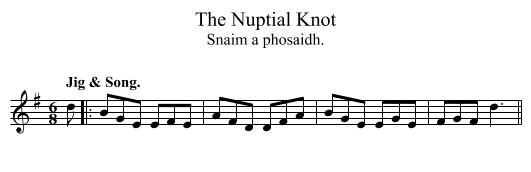 The Nuptial Knot - staff notation