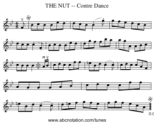 THE NUT -- Contre Dance - staff notation