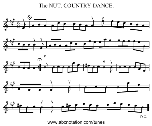 The NUT. COUNTRY DANCE. - staff notation