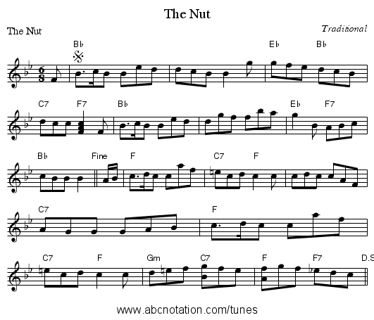 The Nut - staff notation