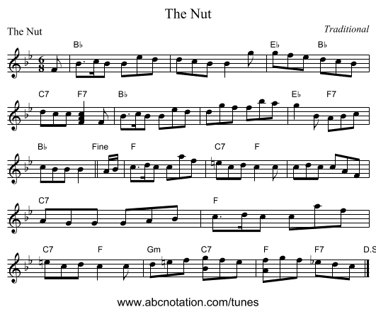The Nut - staff notation