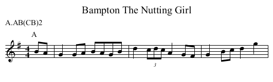 The Nutting Girl, Bampton - staff notation