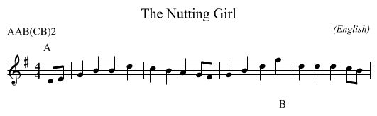 The Nutting Girl - staff notation