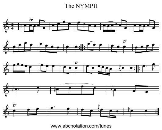 The NYMPH - staff notation