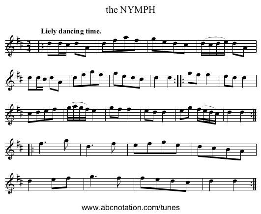 the NYMPH - staff notation