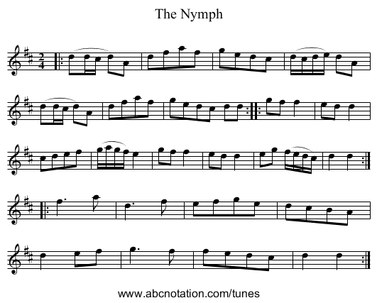 The Nymph - staff notation