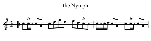 the Nymph - staff notation