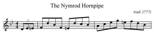 The Nymrod Hornpipe - staff notation