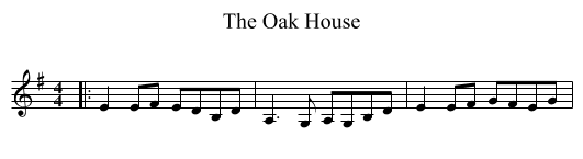 The Oak House - staff notation