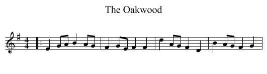 The Oakwood - staff notation