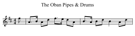 The Oban Pipes & Drums - staff notation