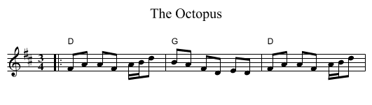 The Octopus - staff notation
