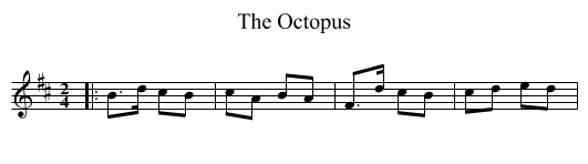 The Octopus - staff notation
