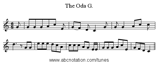 The Oda G. - staff notation