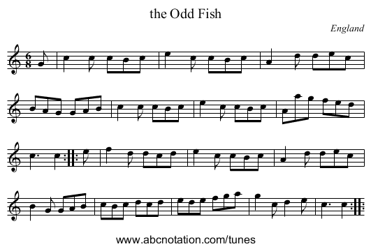 the Odd Fish - staff notation