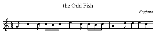 the Odd Fish - staff notation