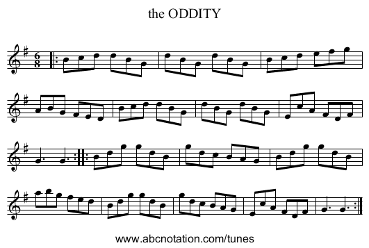 the ODDITY - staff notation