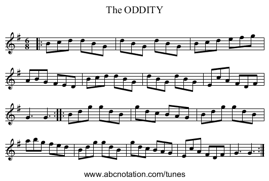 The ODDITY - staff notation