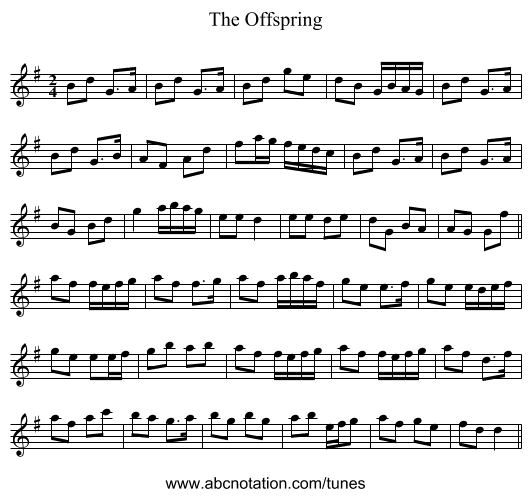 The Offspring - staff notation