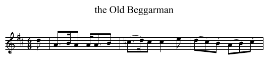 the Old Beggarman - staff notation