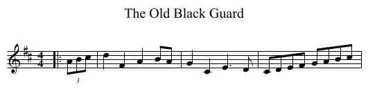 The Old Black Guard - staff notation