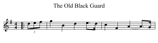 The Old Black Guard - staff notation