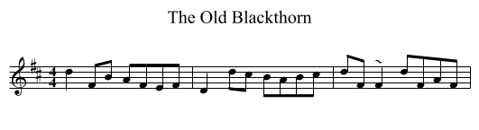 The Old Blackthorn - staff notation