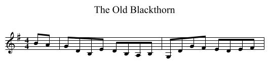The Old Blackthorn - staff notation