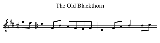 The Old Blackthorn - staff notation