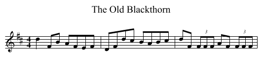 The Old Blackthorn - staff notation