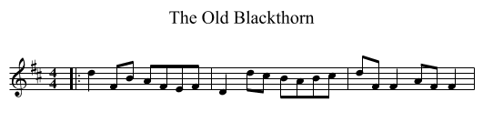 The Old Blackthorn - staff notation