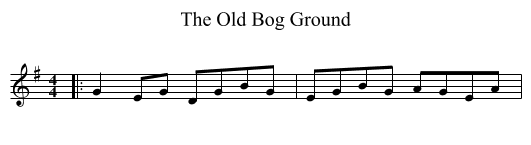 The Old Bog Ground - staff notation