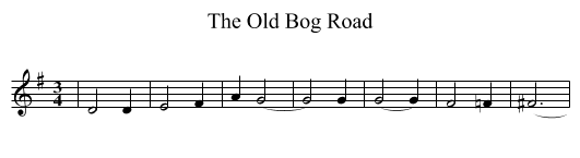 The Old Bog Road - staff notation