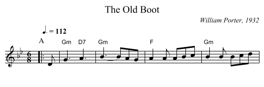 The Old Boot - staff notation