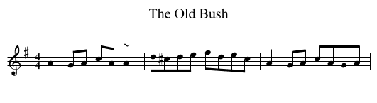 The Old Bush - staff notation