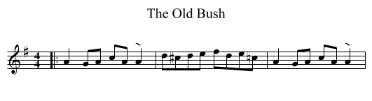 The Old Bush - staff notation